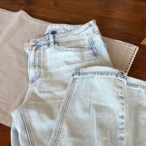 American Eagle Outfitters Light Blue Straight Leg Jeans